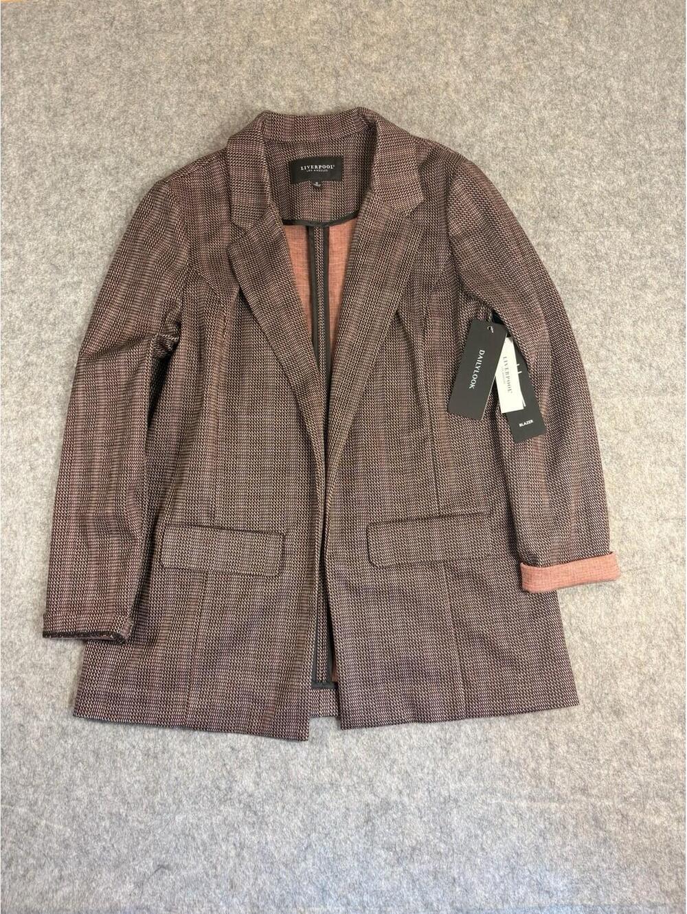 Liverpool Los Angeles Plaid Boyfriend Blazer New With Tag Women's Size M